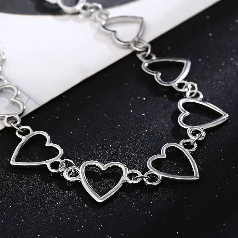 Stainless steel hearts choker - Picture 2 of 5